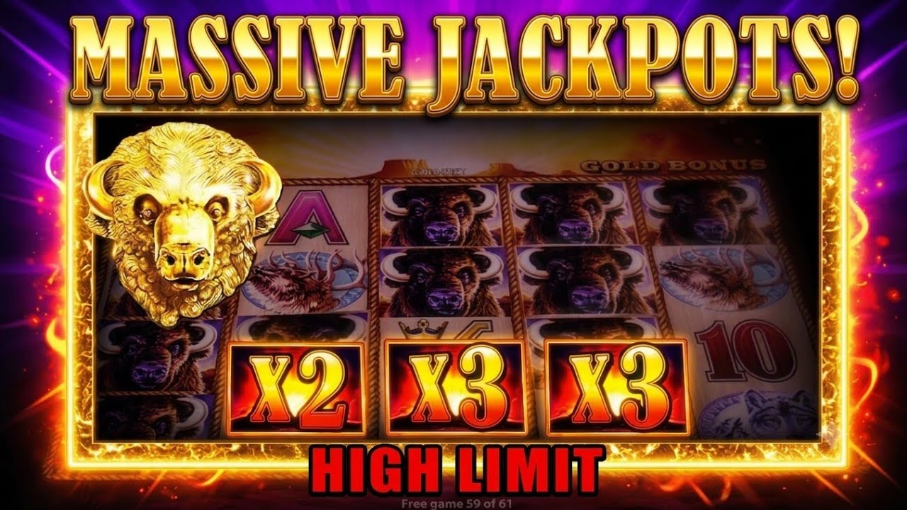 ⚠️MASSIVE JACKPOTS on HIGH LIMIT BET in Buffalo Gold Slot Machine!