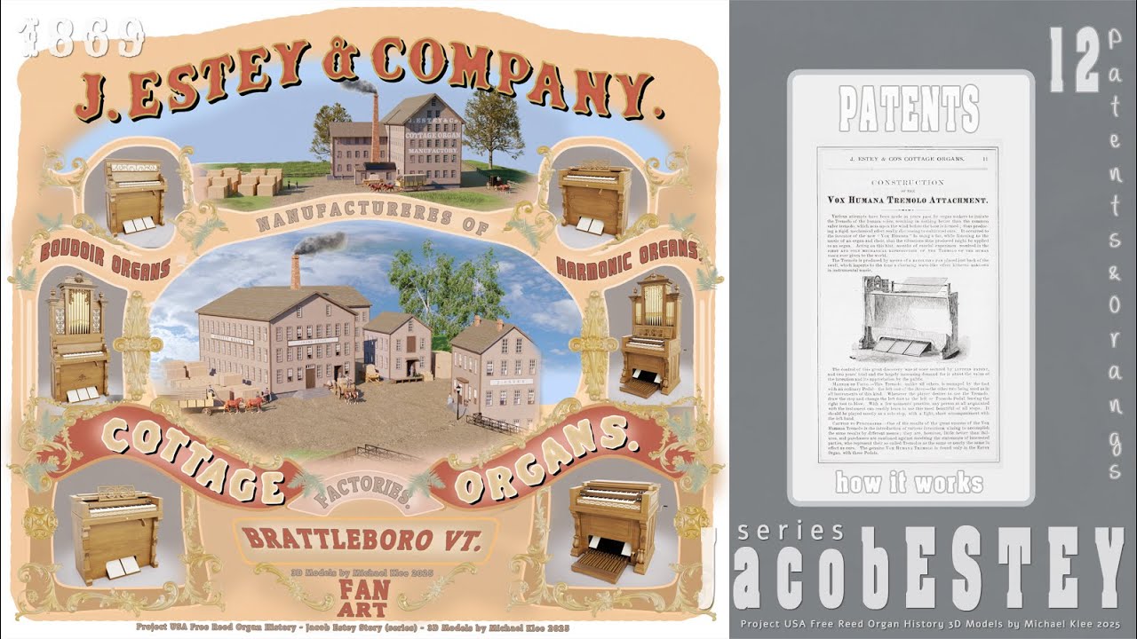 Jacob Estey Story (series) PART 12 - Patents & Free Reed Organ Sortiment 1869