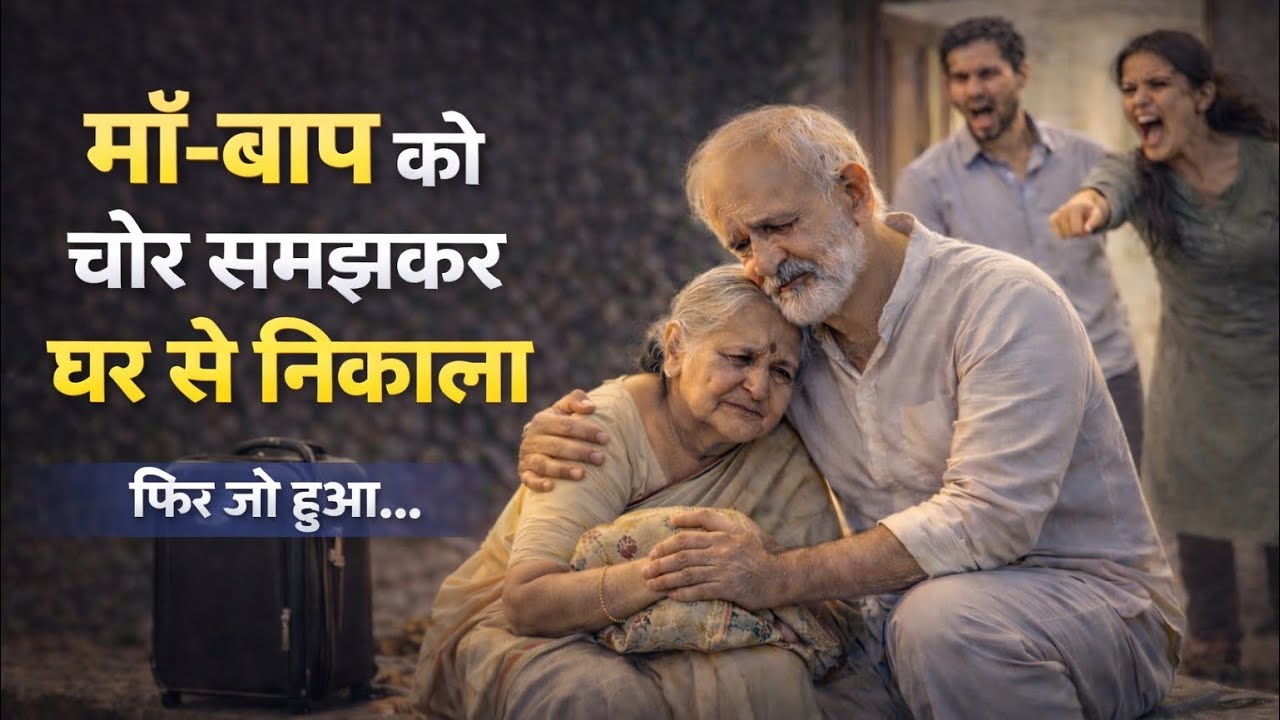बेटे-बहू ने माँ-बाप को चोर समझकर घर से निकाल दिया… फिर माँ-बाप ने जो किया, पूरी दुनिया रो पड़ी||