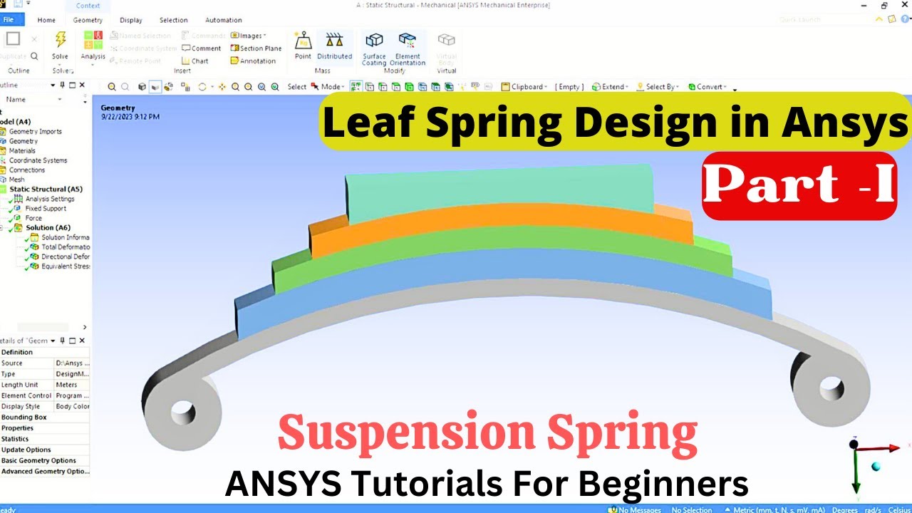Ansys LEAF SPRING analysis Part 1: How to make assembly in design modeler | Ansys Workbench