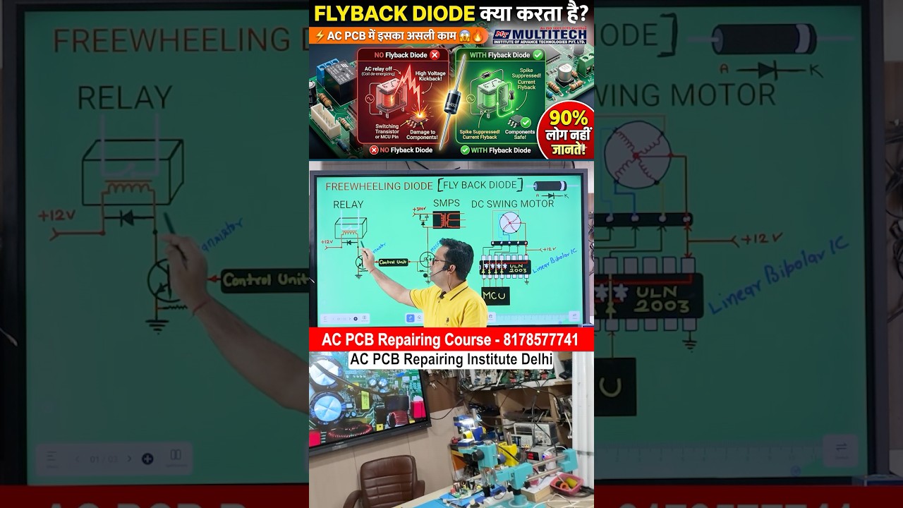 Relay work In Ac pcb board | Ac pcb Repairing Course | Airconditioner pcb Course #shorts #acpcb #pcb