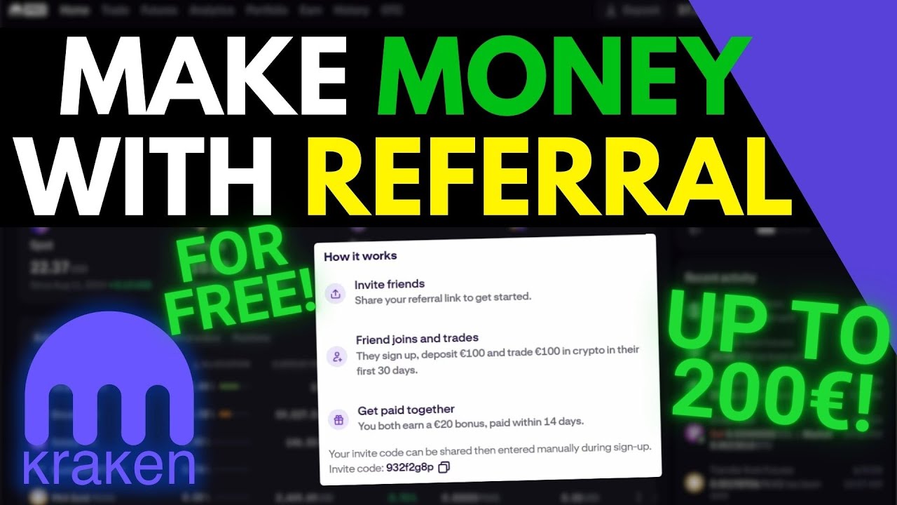 Как заработать деньги с помощью реферальной программы Kraken (200&euro; BTC БЕСПЛАТНО)