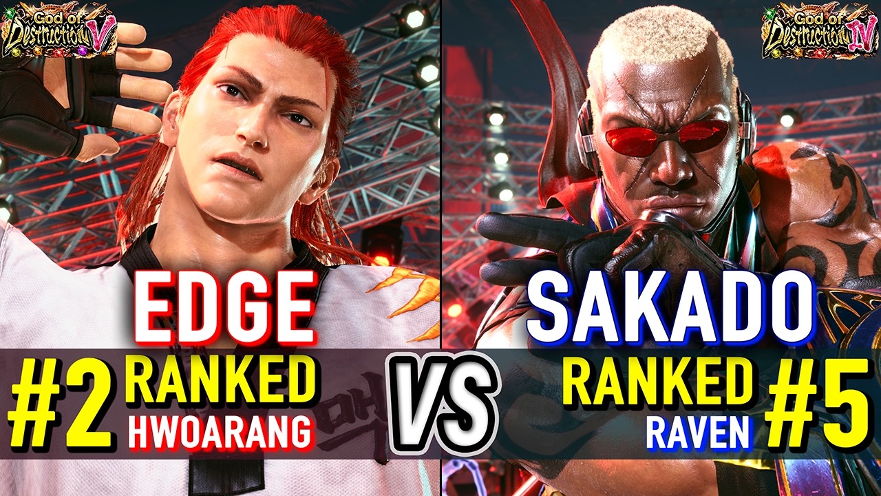 T8 🔥 EDGE (#2 Ranked Hwoarang) vs SAKADO (#5 Ranked Raven) 🔥 Tekken 8 High Level Gameplay
