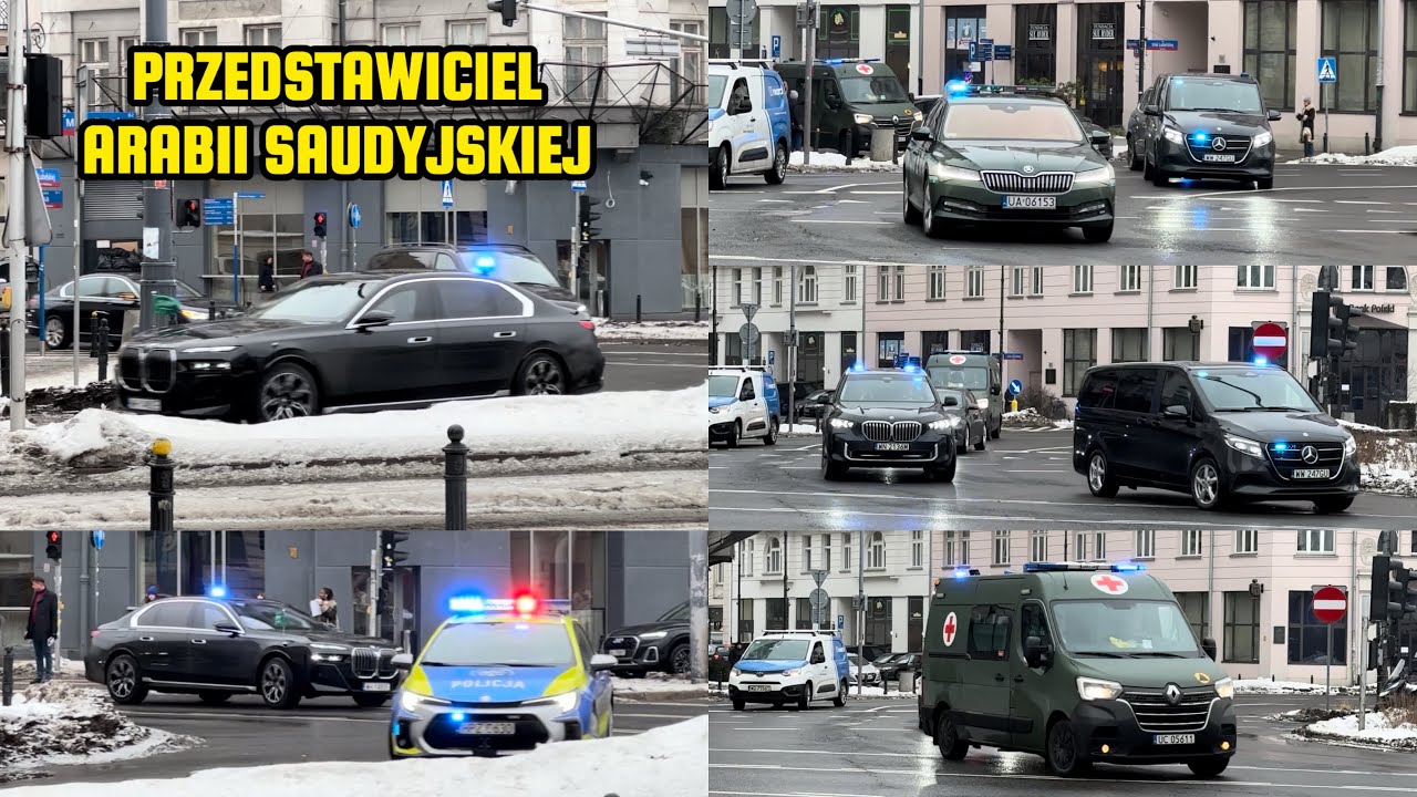 [Horn] Alarmowo dwie kolumny: SOP i Żandarmerii Wojskowej przez Plac Unii Lubelskiej w Warszawie.