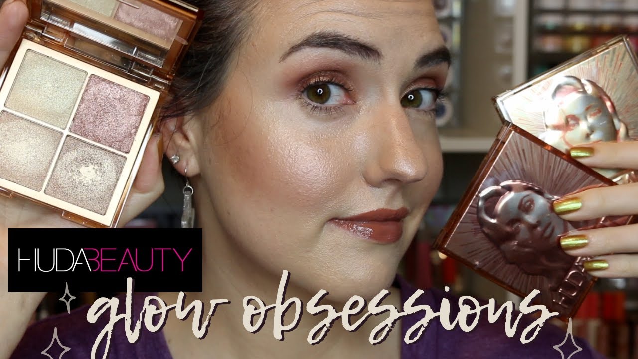 NEW Huda Beauty GLOW OBSESSIONS Mini Face Palettes | Light, Medium + Rich Swatches, Demo + Review