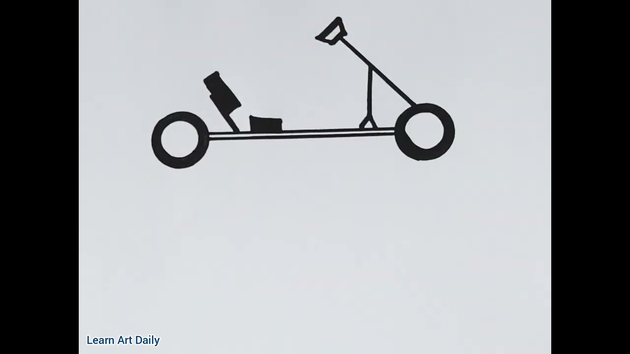 How to draw go kart easy steps | simple drawing | 2d view | kids drawing| vehicle drawings