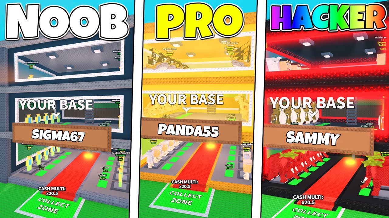 NOOB VS PRO VS HACKER BAZA W STEAL A BRAINROT! Roblox
