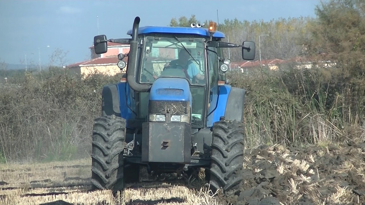 New  Holland TM190 Plowing Rice Greece  11-11-2018