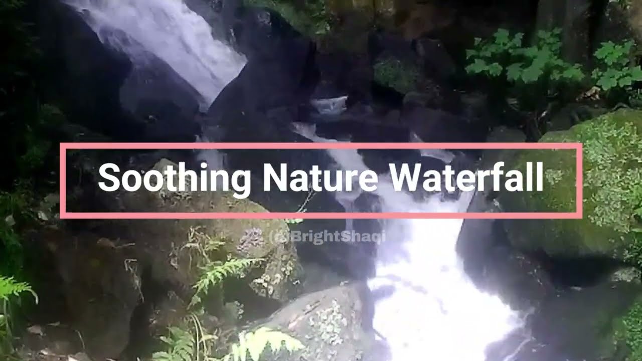 Nature Waterfall and Soothing Piano-Guitar Music to Relax and Sleep Immediately