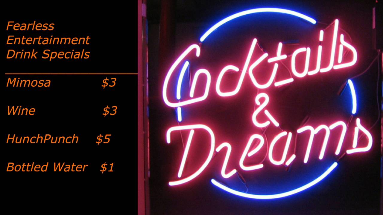 Drink specials for Brunch Punch & Poetry!!!