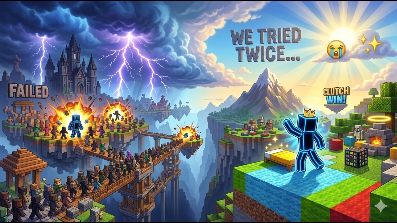We Tried 2v16 Twice… FAILED 😭 But the Final 2v2 Was a CLUTCH WIN! | BedWars”