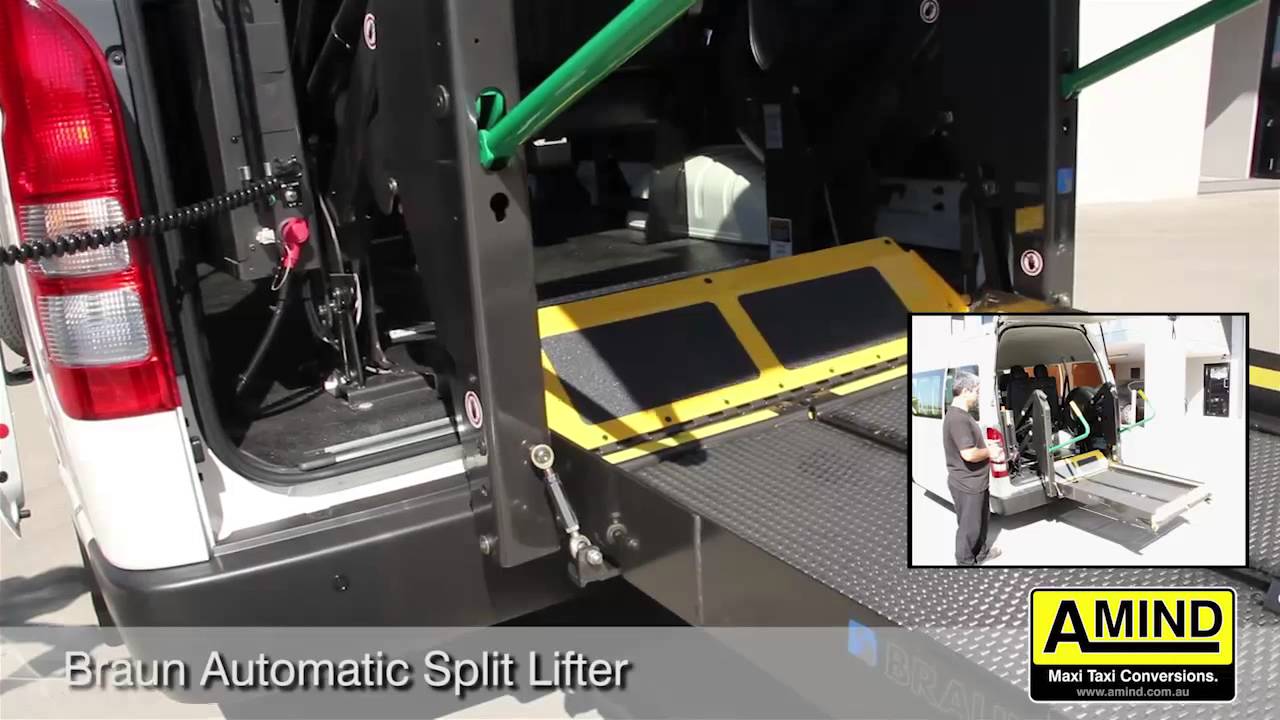Amind Maxi Taxi Conversion using the Braun Automatic Split Lifter