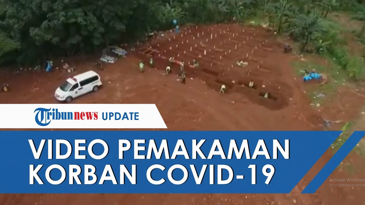 Video Pantauan Udara Proses Pemakaman Jenazah Pasien Corona, Banyak Liang Menganga Sudah Disiapkan