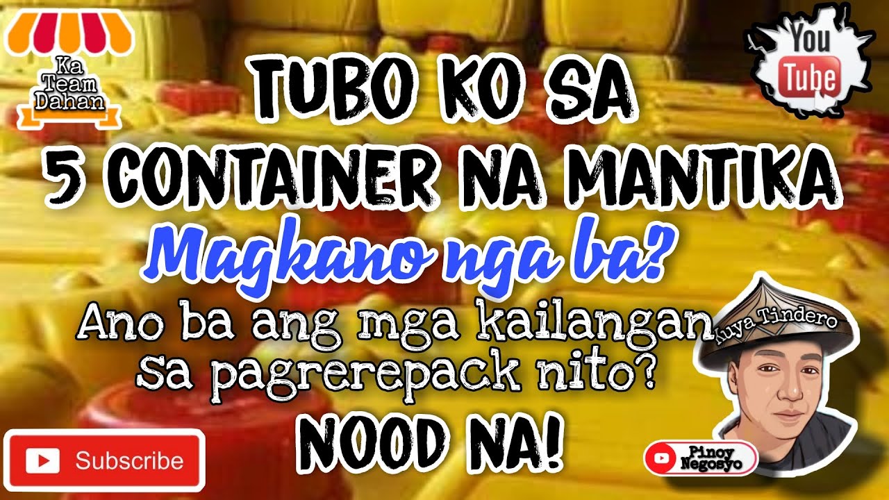 Tubo ko sa 5 container Na mantika Magkano ba? ano ba ang mga kailangan sa pag rerepack. nood na