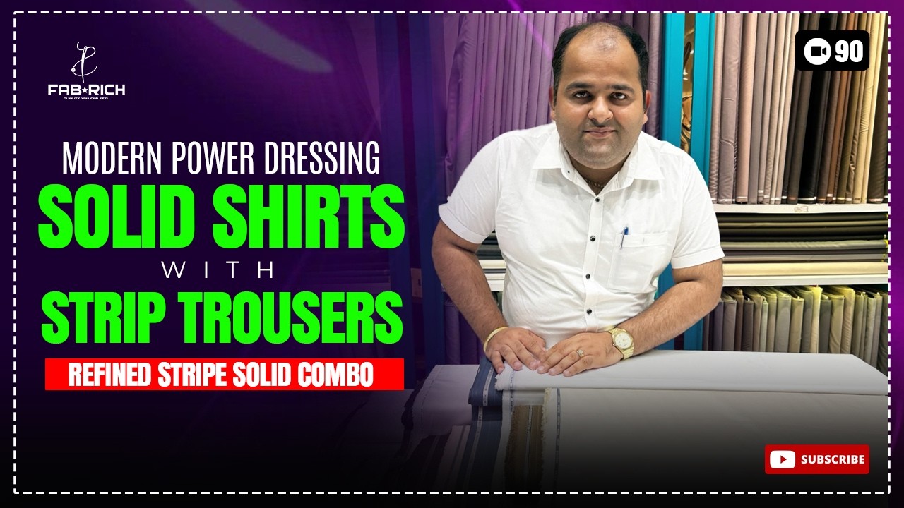 Premium Solid Shirt & Striped Trouser Combination | Best Office Wear Pant Shirt Combo