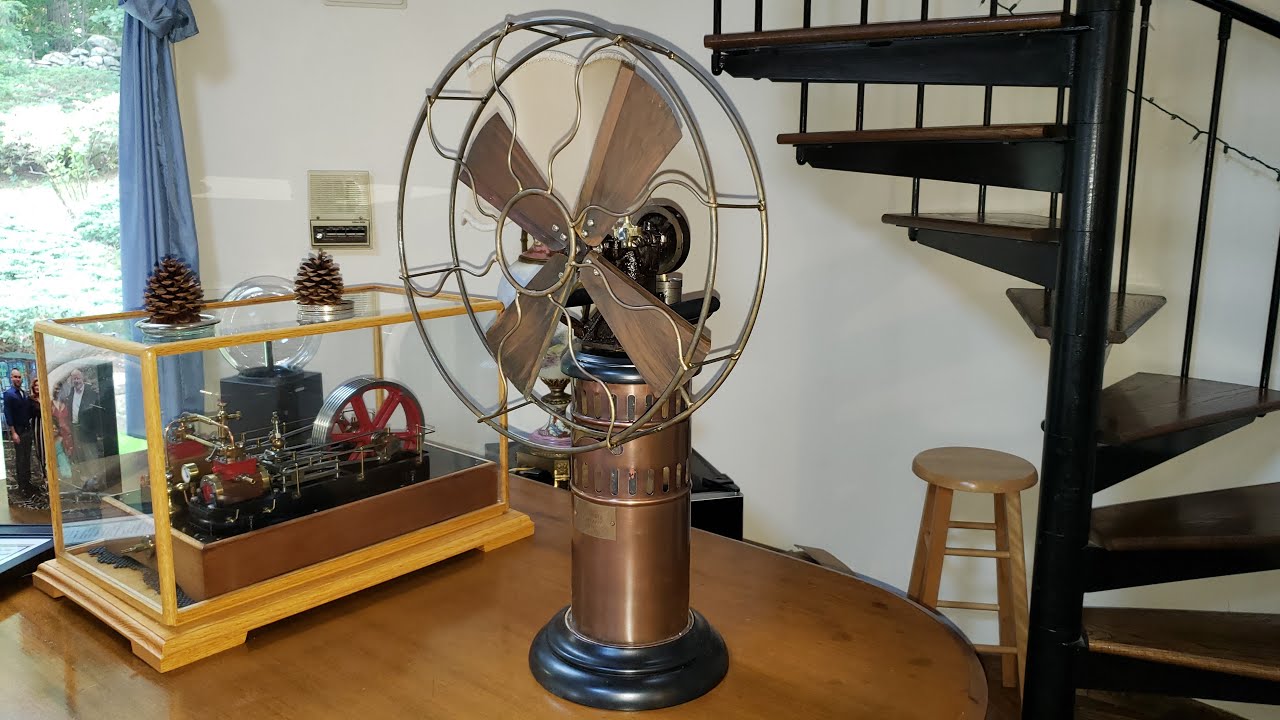 Reproduction Stirling Cycle East India Company Fan   Testing New Arrival at the Office of Steam
