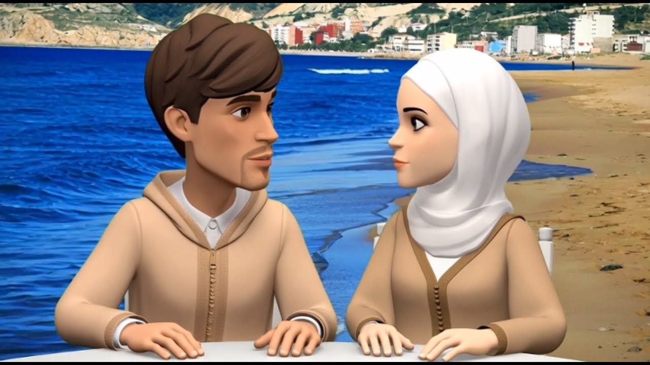 منير وإيمان على شط لبحر🌊وزهور عندها زهر🤭