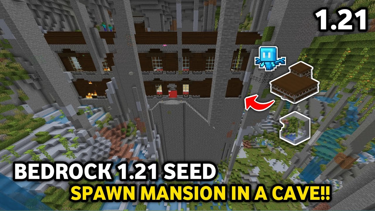 [Bedrock Seed] Minecraft 1.21 Seed Spawn Mansion in a Cave!! - Part 42