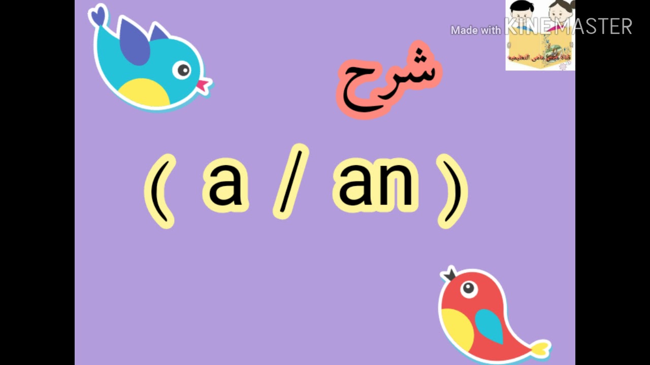 الفرق بين  ( a   /  an  ) بطريقه سهله وبسيطة جدا