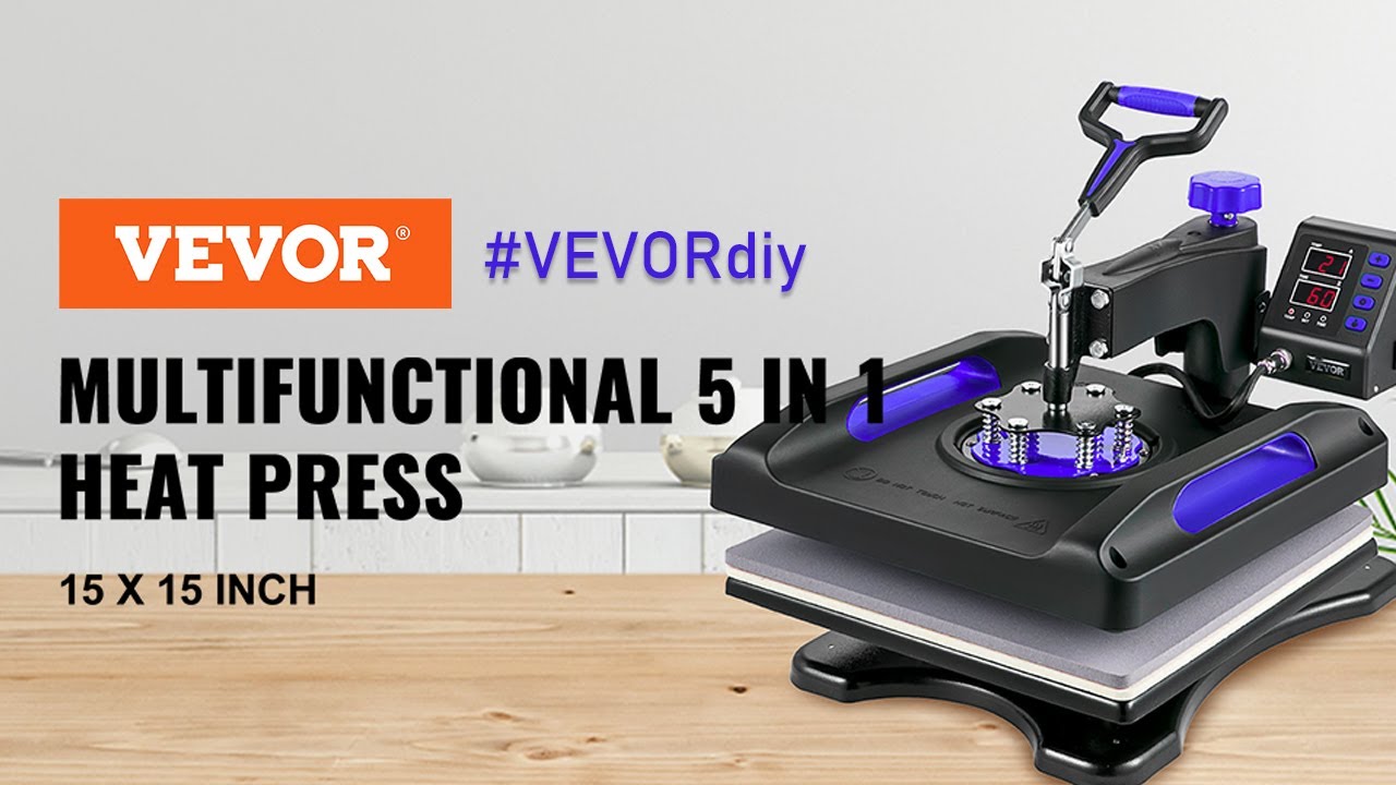 VEVOR Heat Press 15x15 - for Sublimation Combo for T-Shirt Hat Cap Mug Plate