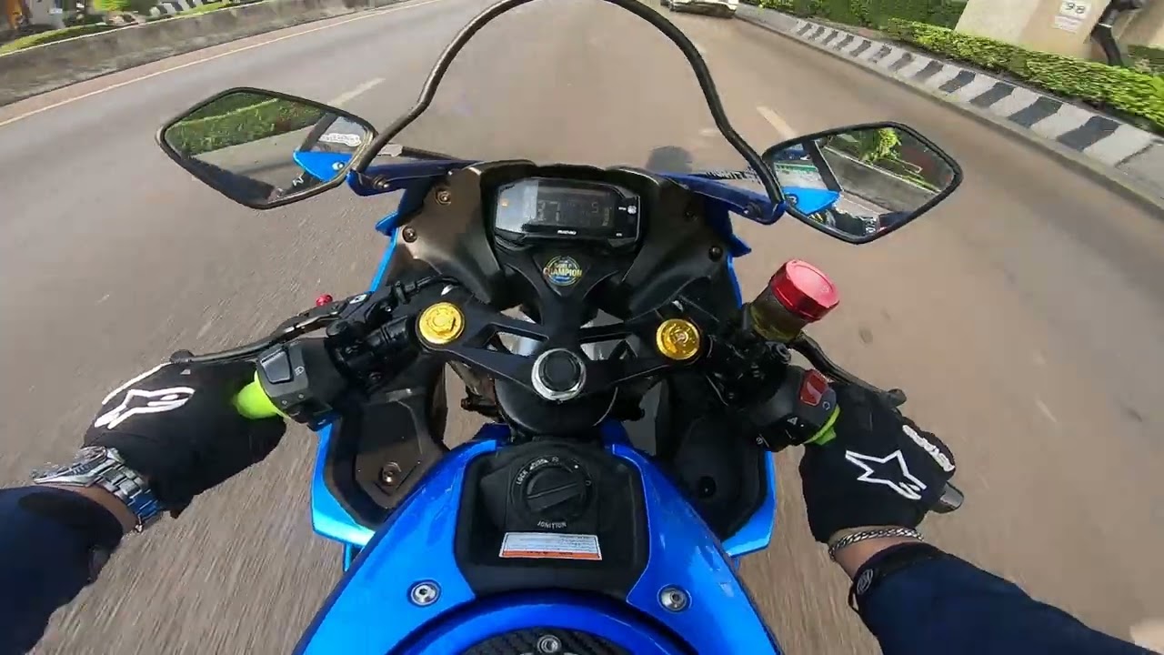 Ep.18 : ขี่ Gsx R-150 ไปทำงาน ขากลับ ซิ่งกับ R3  #gsxr150 #gopro #motovlog