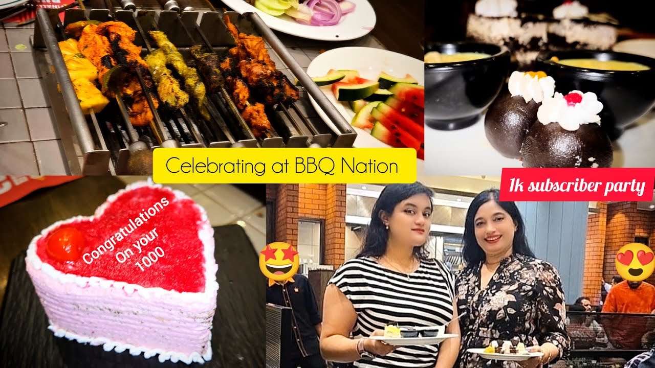 Unlimited BBQ at Barbeque Nation 😍 1000 Subscribers Celebration Vlog  @sassyShristi 