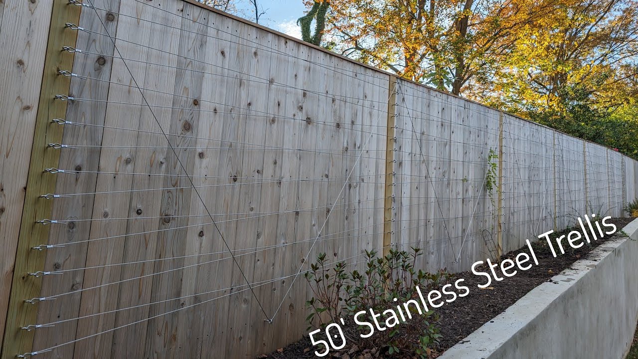 50' DIY Trellis Using Stainless Steel Cable