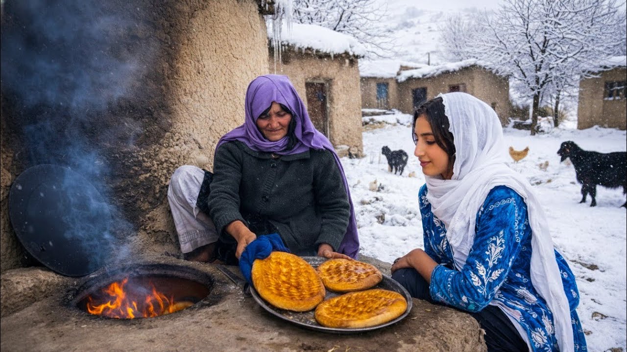 Ancient Afghan Village Life | Mother & Daughter Baking Bread in a Tandoor 
