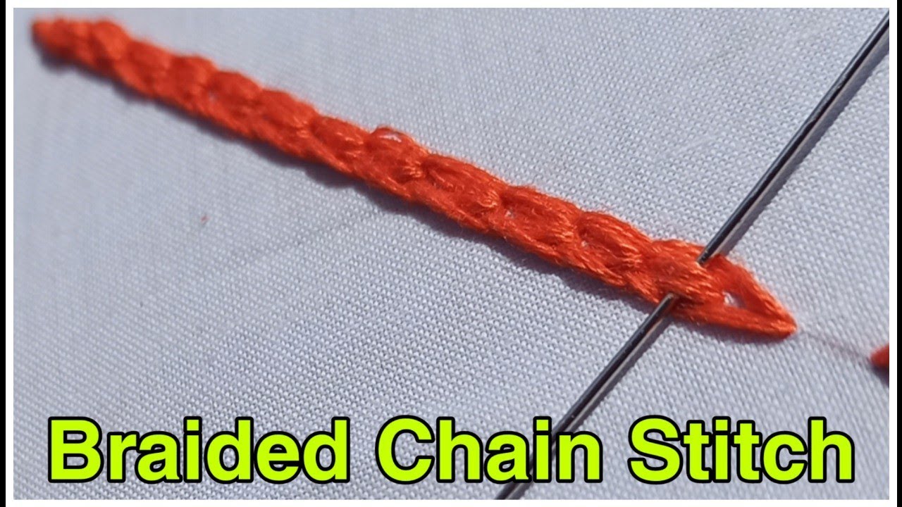 Hungarian Braided Chain Stitch Basic Hand Stitches Hand Embroidery by Crafty Stitches