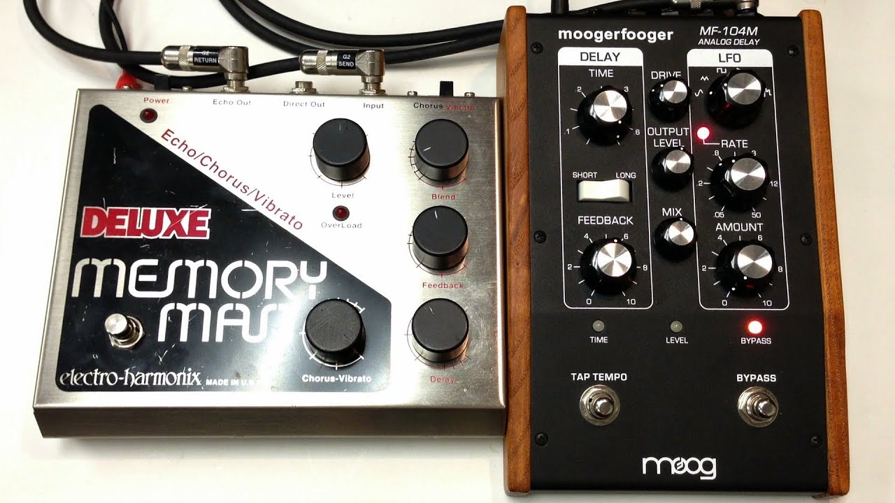 Electro Harmonix Deluxe Memory Man против аналоговой задержки Moog MF-104M