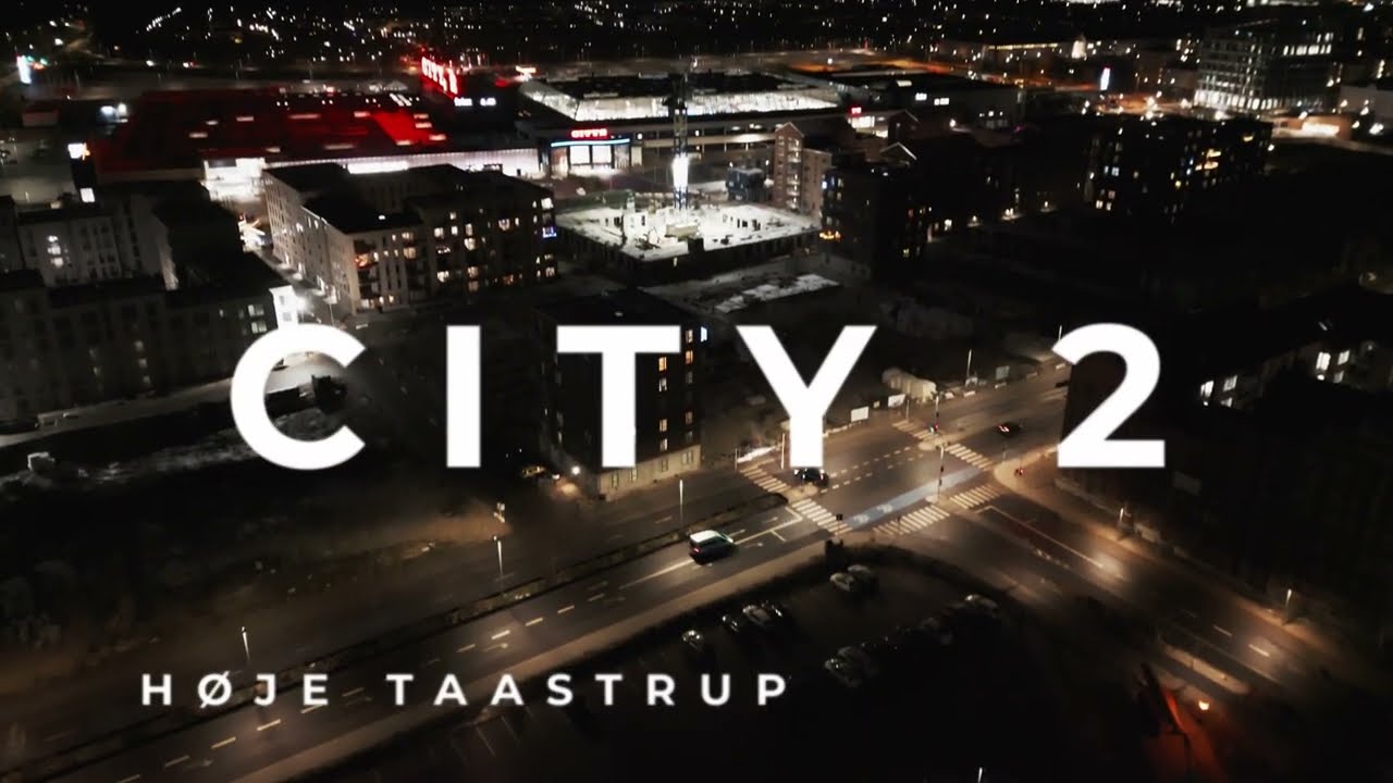 CITY2 - H&oslash;je Taastrup - aften drone billeder 4K
