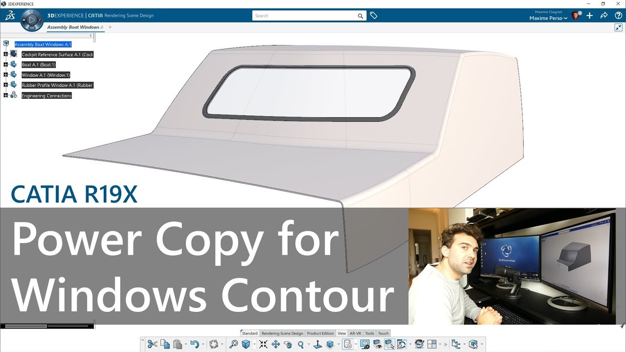 Use CATIA PowerCopy for windows contour - 3DExperience R19x (Live)