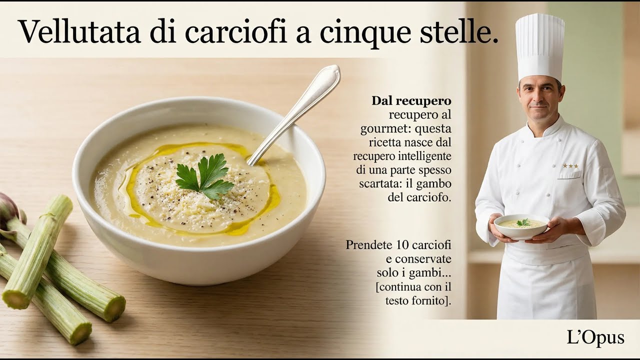 Vellutata di carciofi a cinque stelleDal recupero al gourmet