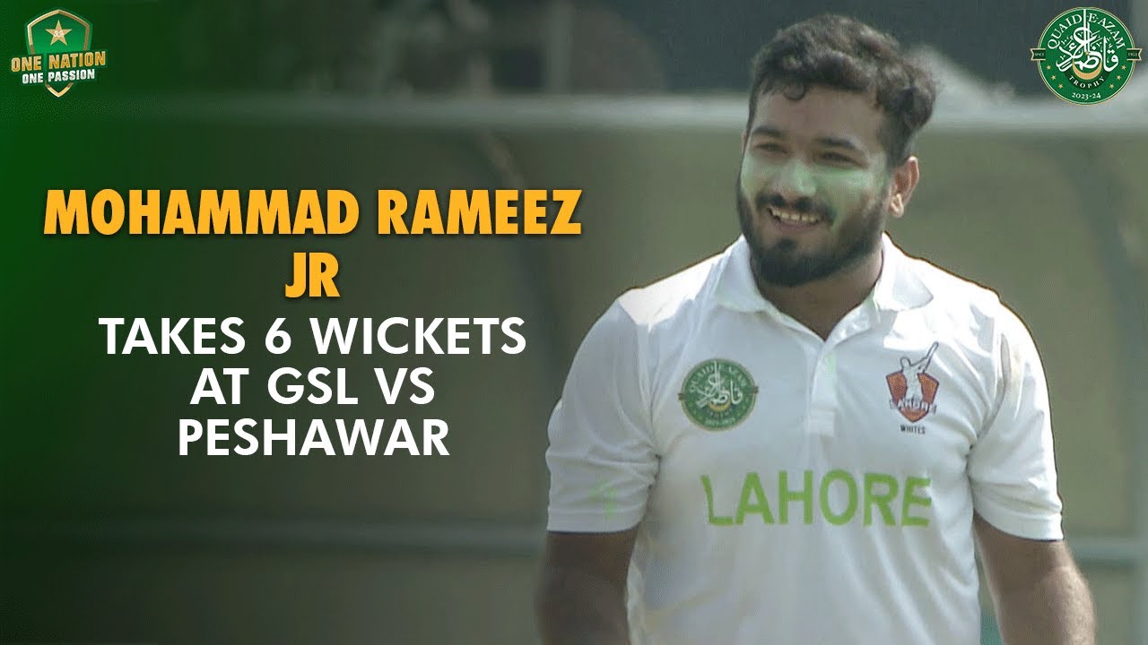 Mohammad Rameez Jr takes 6 wickets at GSL | Lahore Whites vs Peshawar | #QeAT 2023/24 | PCB | M1U1A