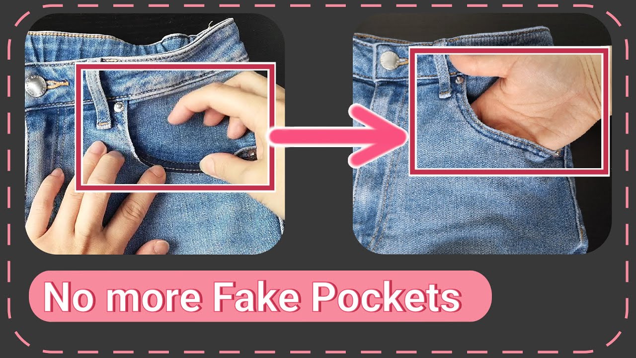 How to add real pockets to fake pocket pants - DIY Sewing