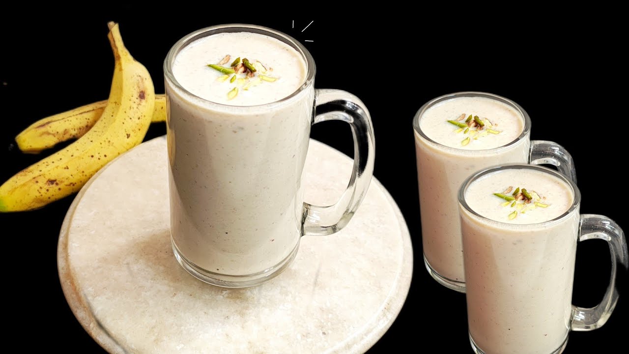 Dry Fruit Banana Smoothie Energy Drink | Healthy Banana Dry Fruits Milkshake केले का मिल्कशेक रेसिपी