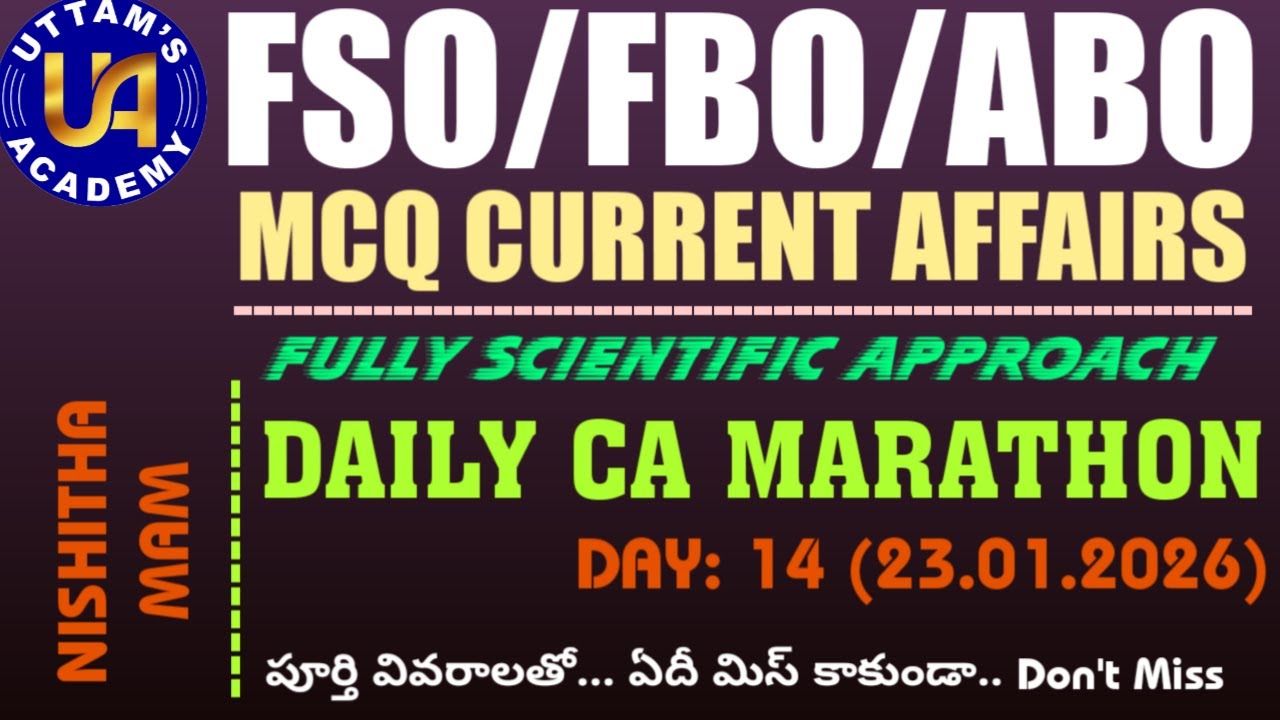 Current Affairs Marathon for Forest Jobs | FBO  | ABO | FSO | DAILY CA MCQS By NISHITHA MAM