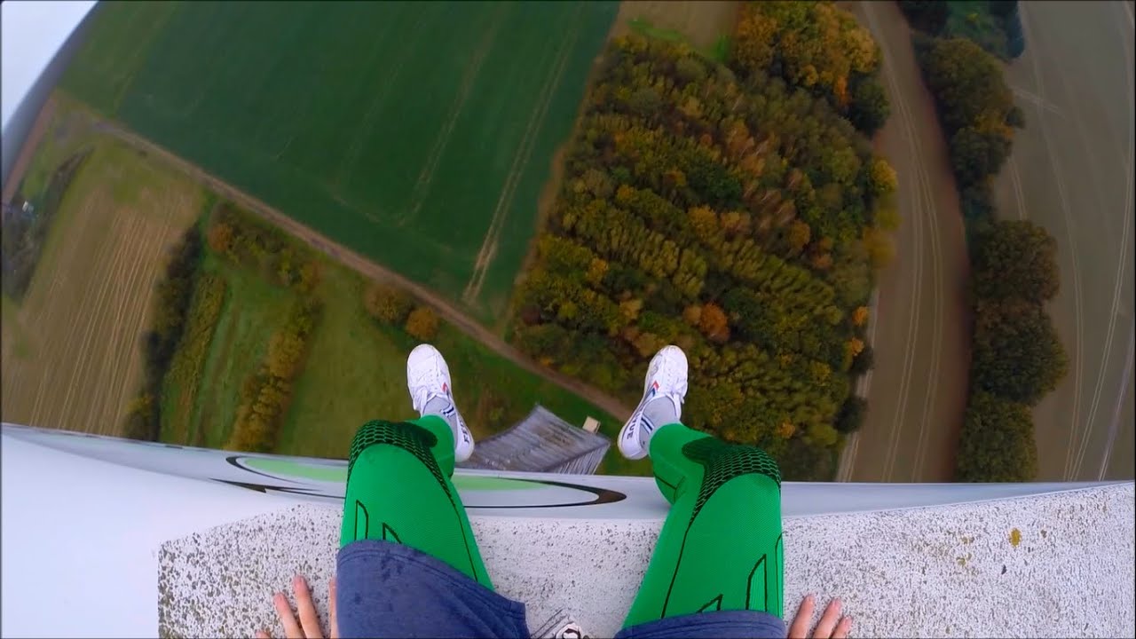 Climbing the wind turbine
