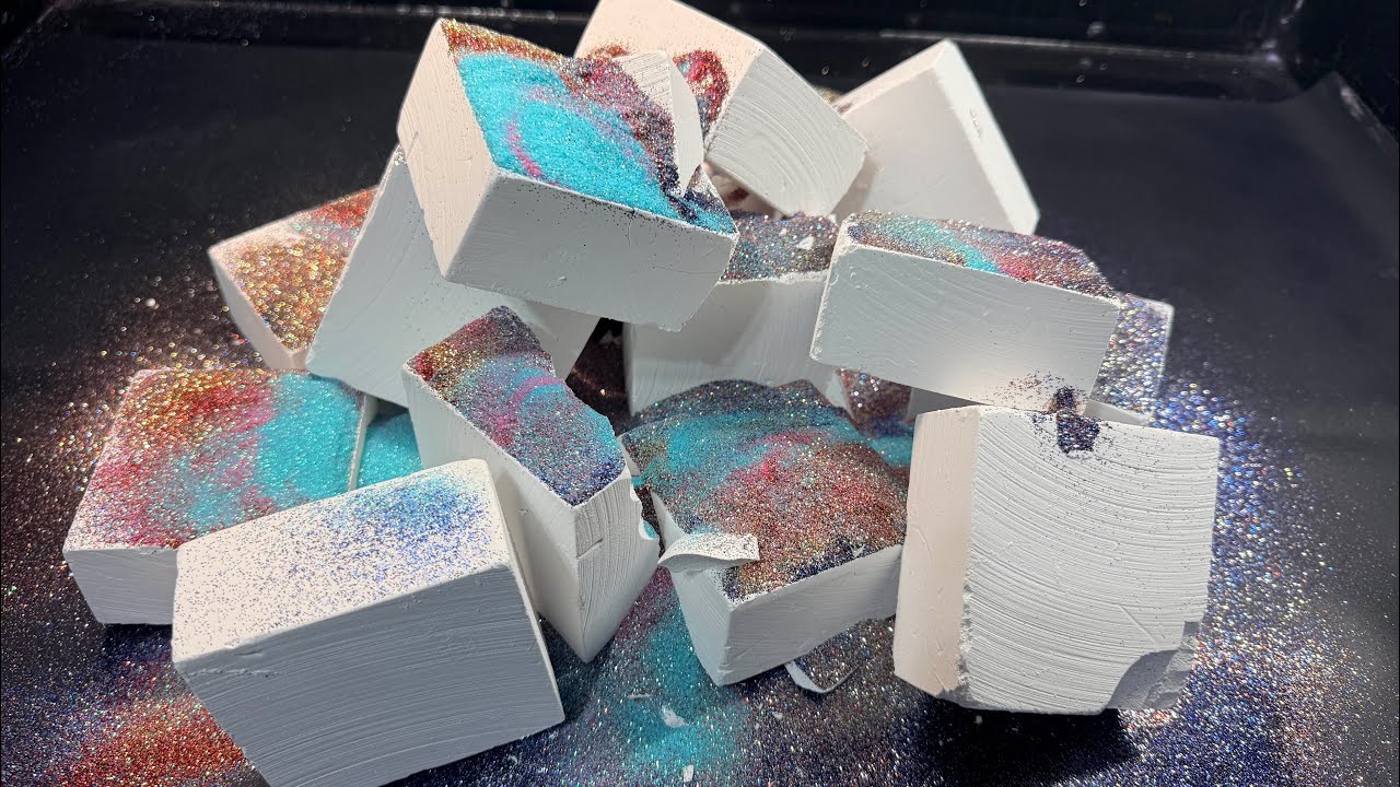 Glitter Pour | Fresh Block Friday | PNP Chalk | ASMR | Oddly Satisfying | #asmr #fyp #reels 