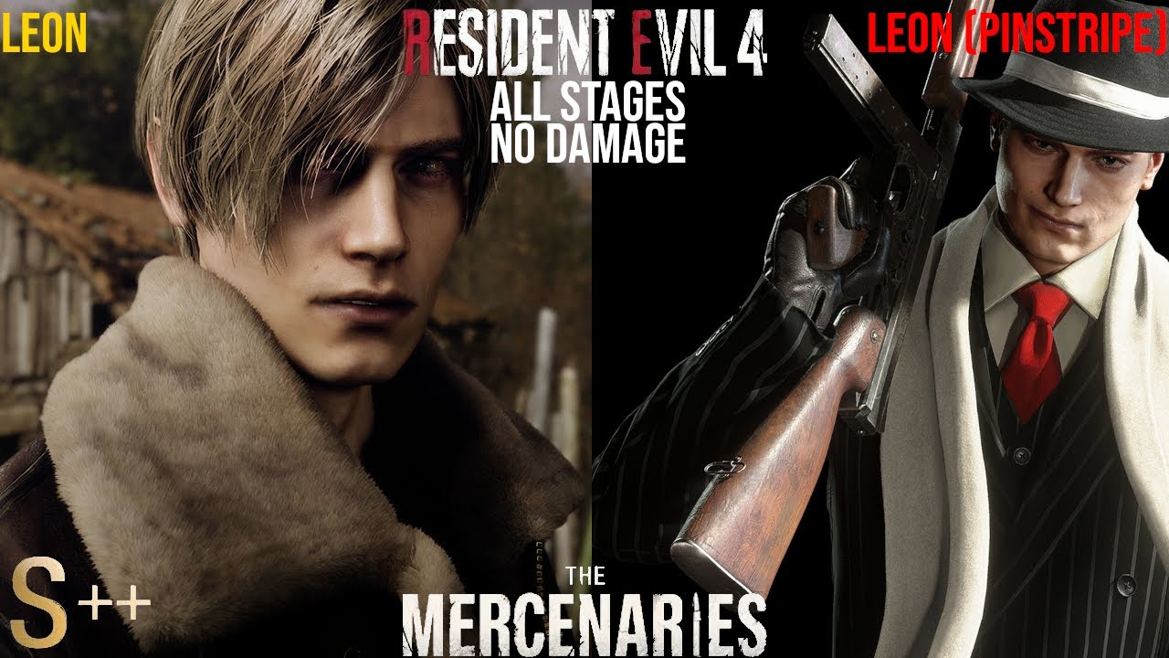 Resident Evil 4 Remake - Mercenaries Leon & Leon (Pinstripe) All Stages S++ Rank (No Damage)