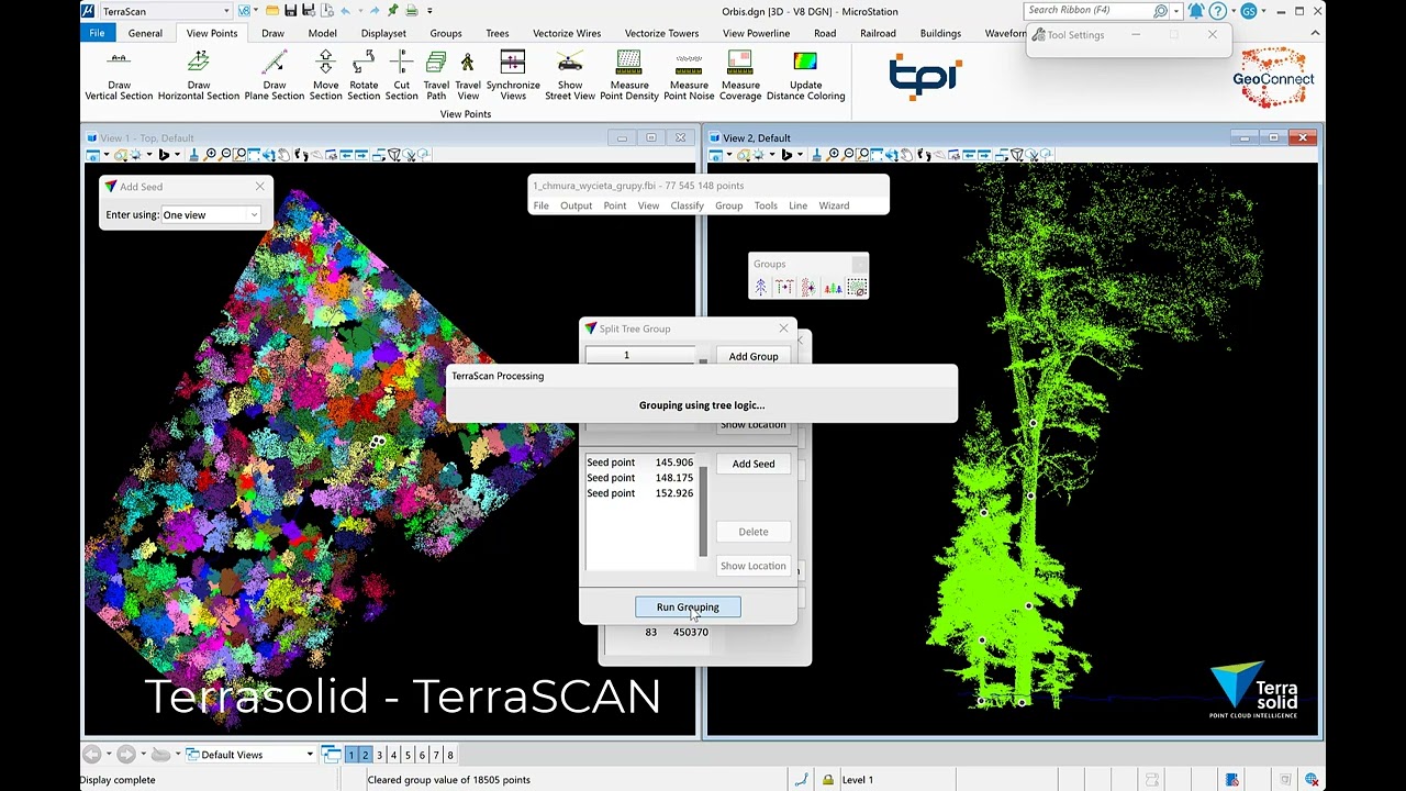 Terrasolid - TerraSCAN - Split Tree Group