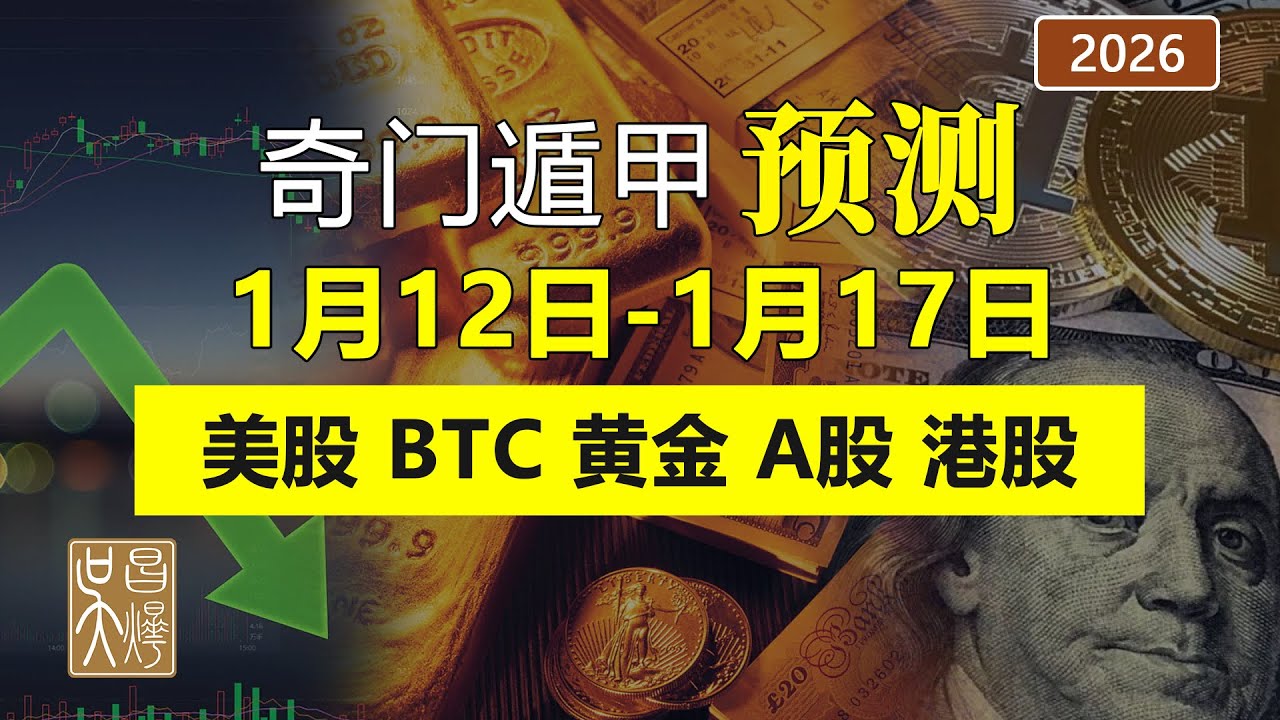 奇門遁甲預測2026年1月12日-1月17日美股走勢 | 比特幣行情 | 中國股市A股走勢 | 黃金走勢  | 港股走勢 | 吳昌燁-风水命理