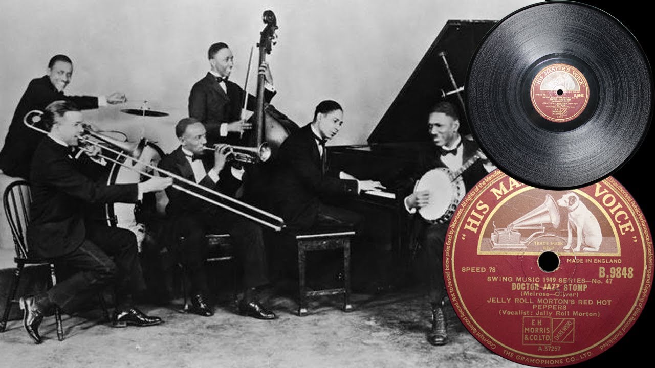 Jelly Roll Morton's Red Hot Peppers- Doctor Jazz Stomp (Vocals Jelly Roll Morton) (78 RPM)