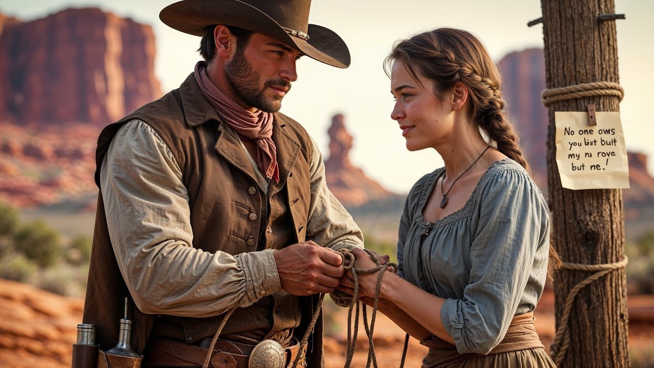 She Was Tied To A Post For Ransom, Cowboy Untied Her And Said “No One Owns You But Me”