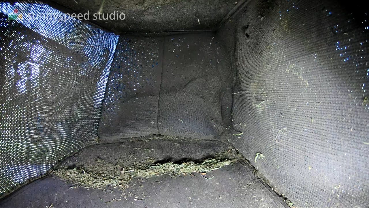 Look inside a lawn mower grass bag, feel the action