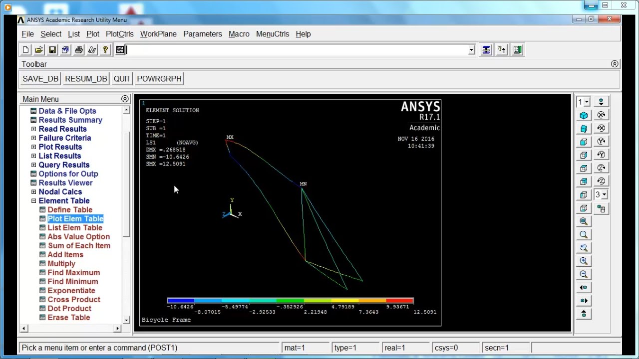 ANSYS APDL 17 Tutorial - Bicycle Frame