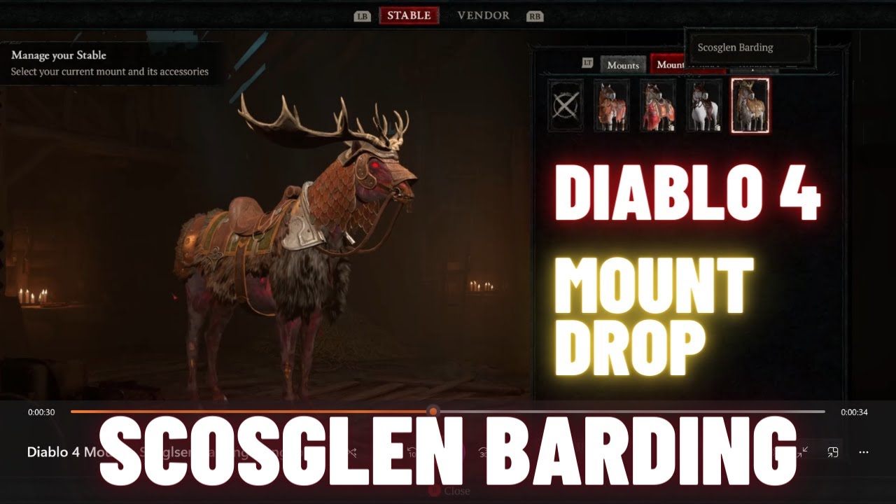 Diablo 4 New Mount Drop - Scosglen Barding