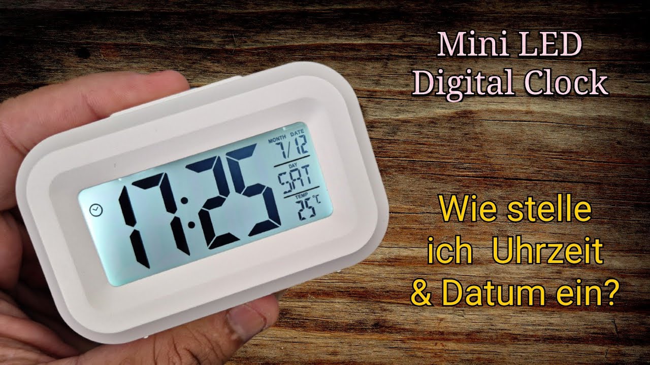 Zeit- und Datumseinstellungen der Digitaluhr | So stellen Sie die Digital Clock mit Alarm