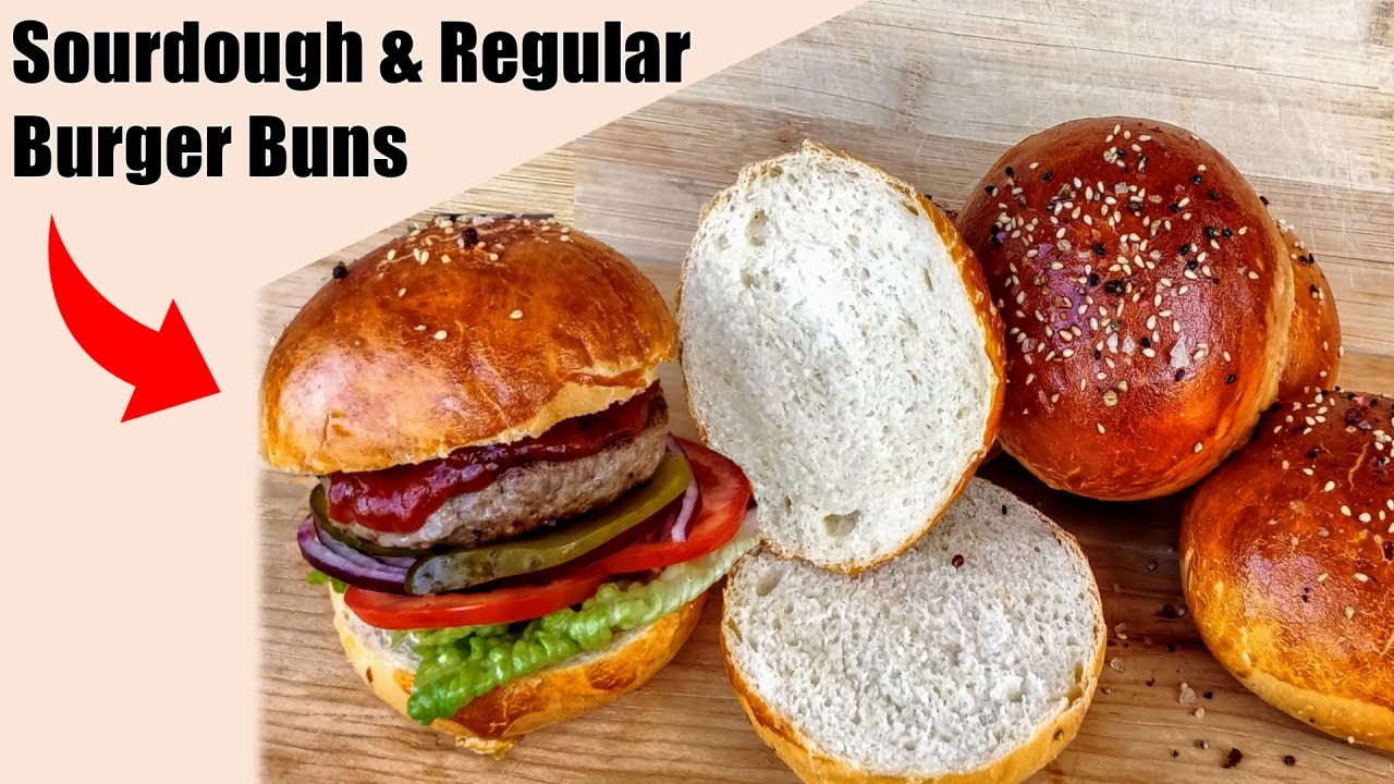 Sourdough & Regular Burger Buns Easy Recipe - Try at Home (No mixer)