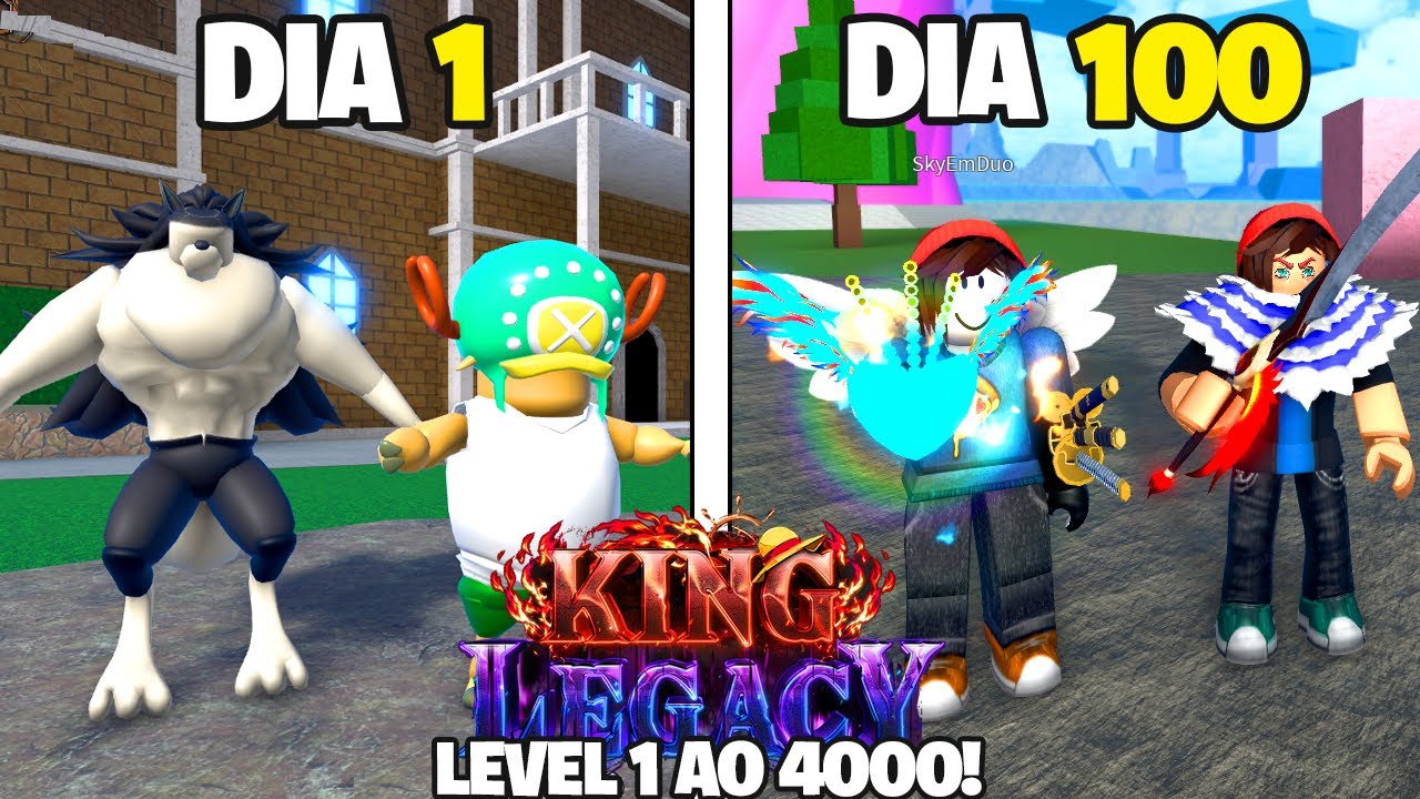 PASSEI 100 DIAS no KING LEGACY em DUO! @Skyvitor